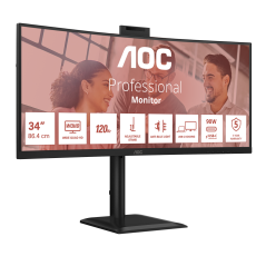 AOC CU34E4CW 34" VA 3440 x 1440 UltraWide Monitor - Experience Stunning Clarity & Immersive Visuals with HDMI & DisplayPort Conn